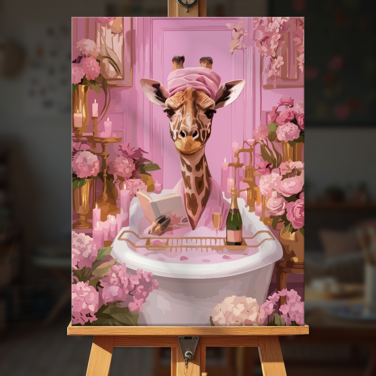 Bathing Giraffe