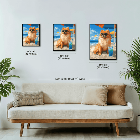 Paint by numbers - Beach Pomeranian - MyArt