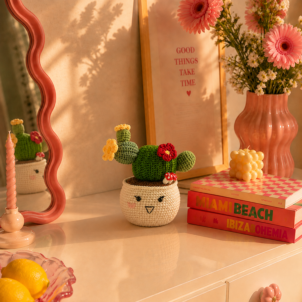 Cactus in white Flowerpot