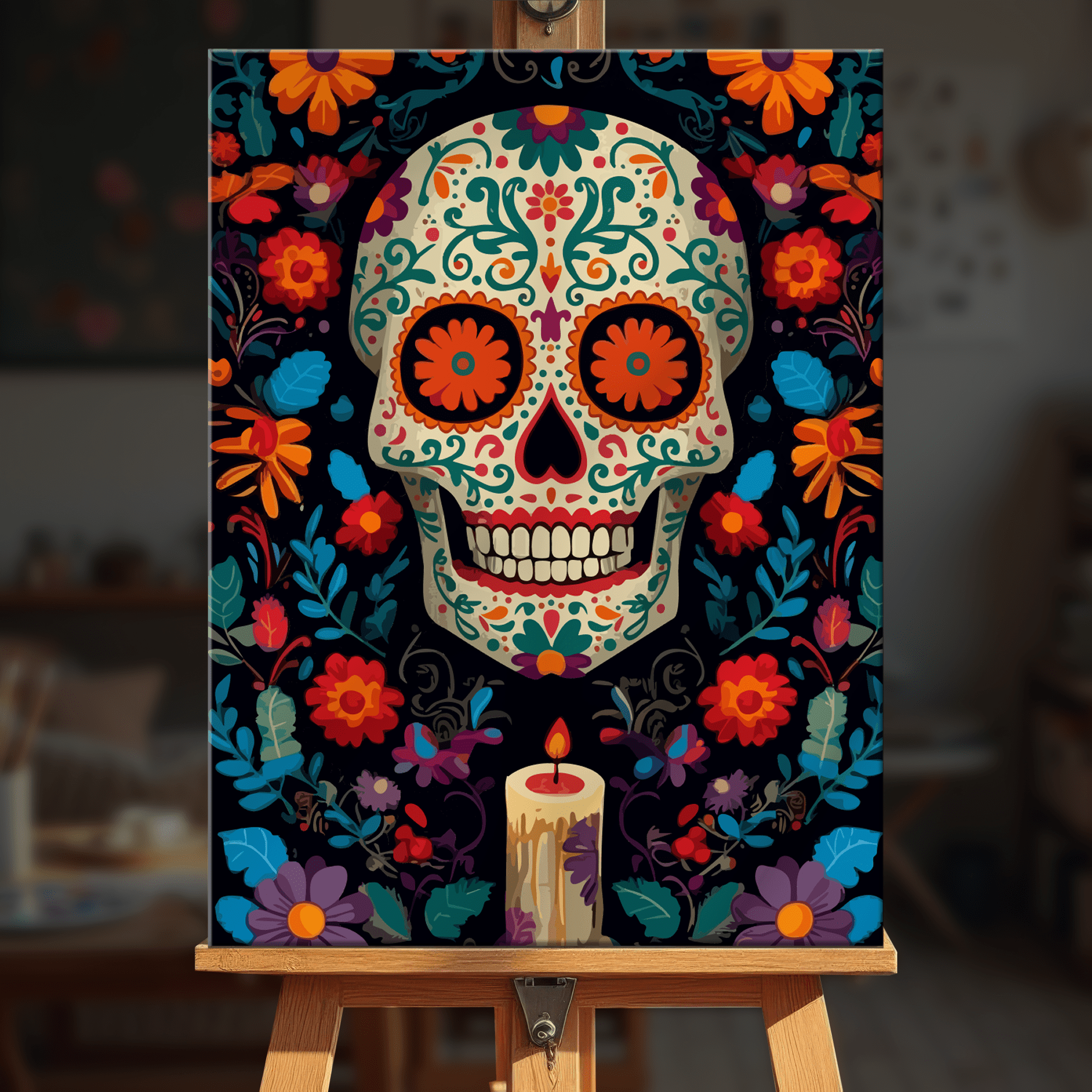 Paint by numbers - Candle Calavera - MyArt
