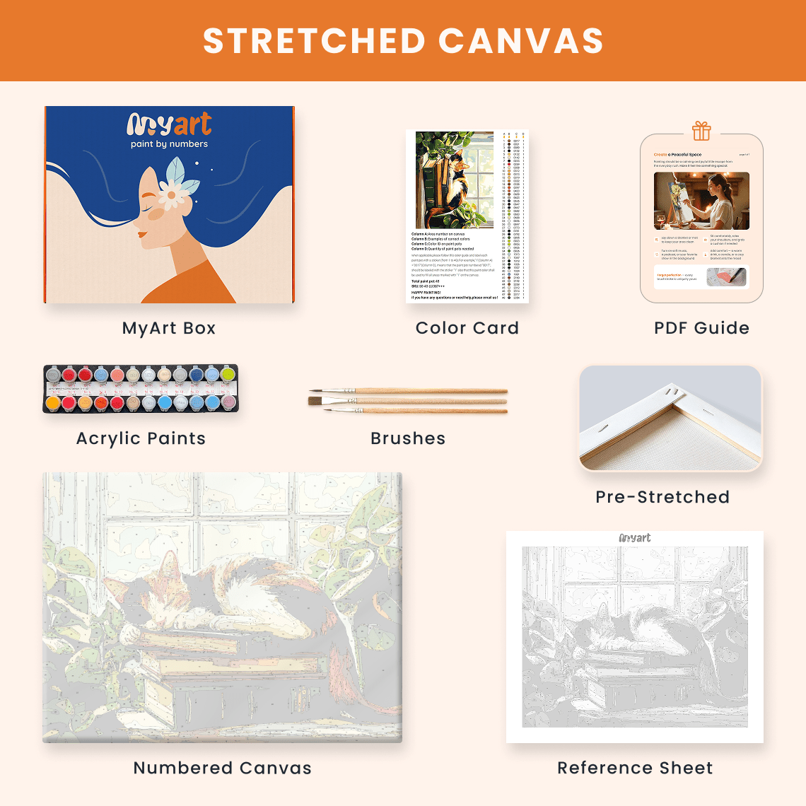 Paint by numbers - Cozy Cat - MyArt