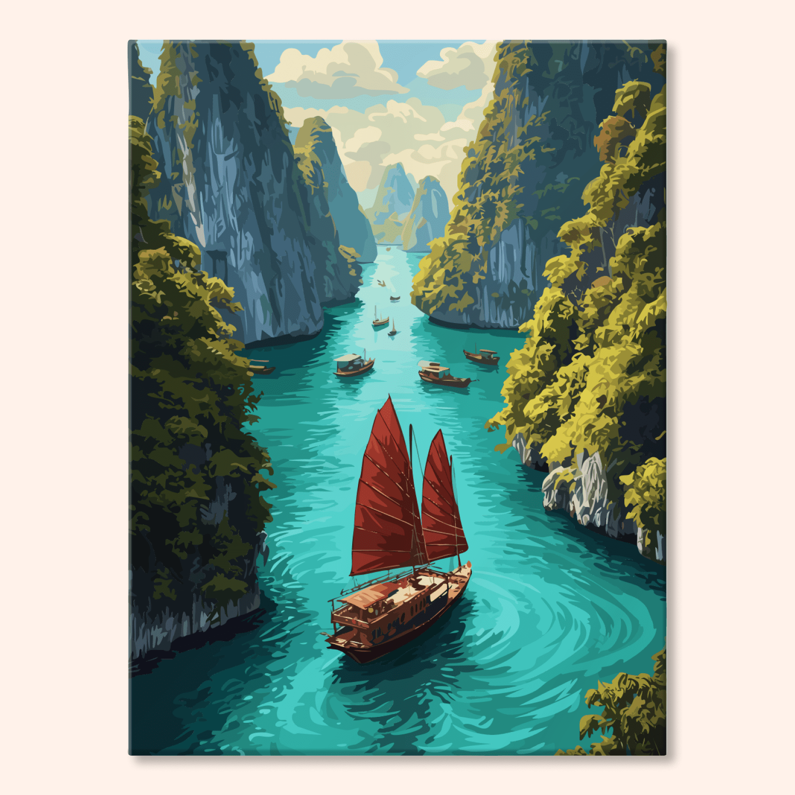 Paint by numbers - Crimson Sail - MyArt