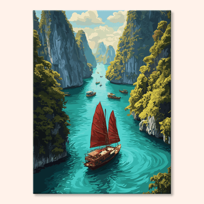 Paint by numbers - Crimson Sail - MyArt