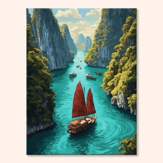 Paint by numbers - Crimson Sail - MyArt