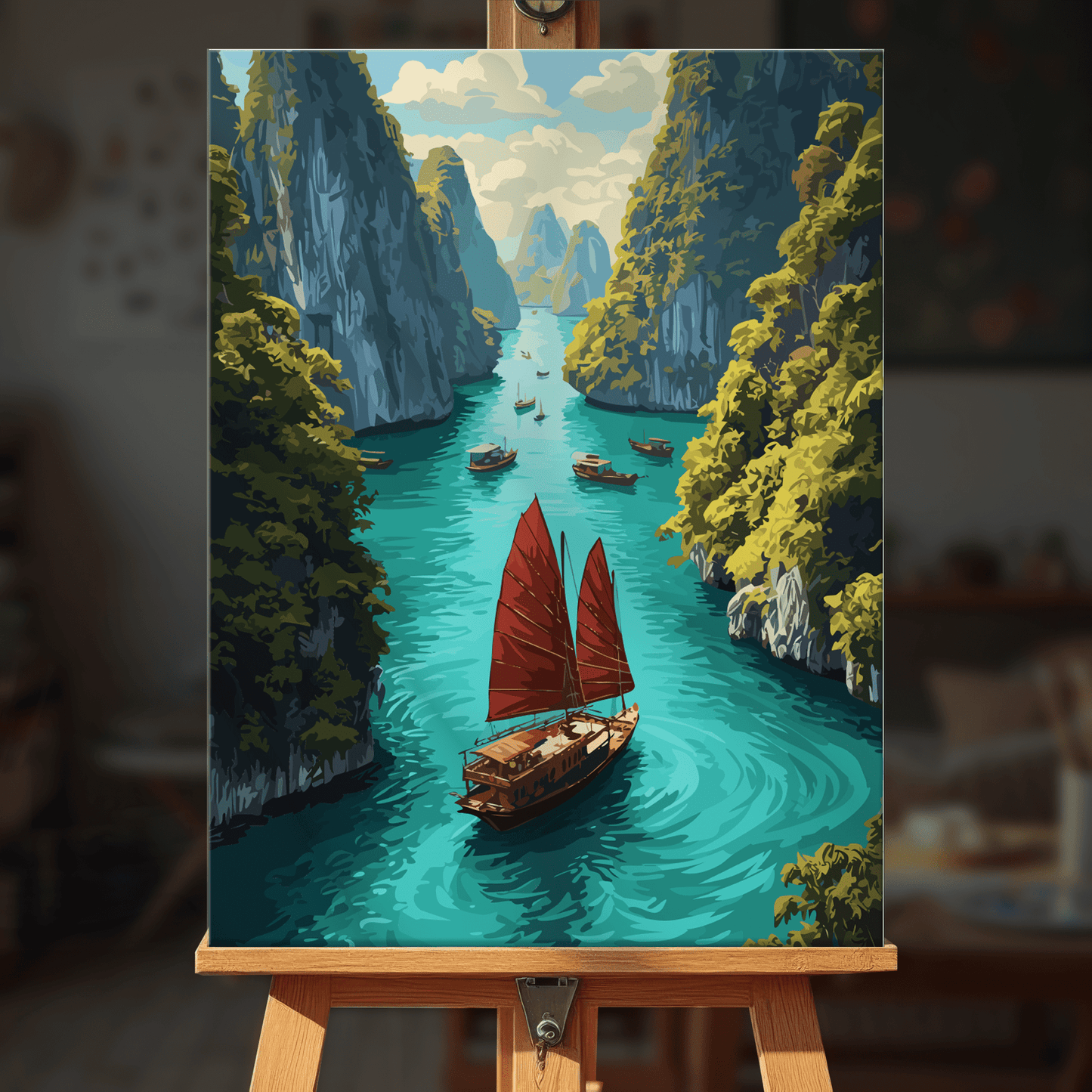 Paint by numbers - Crimson Sail - MyArt