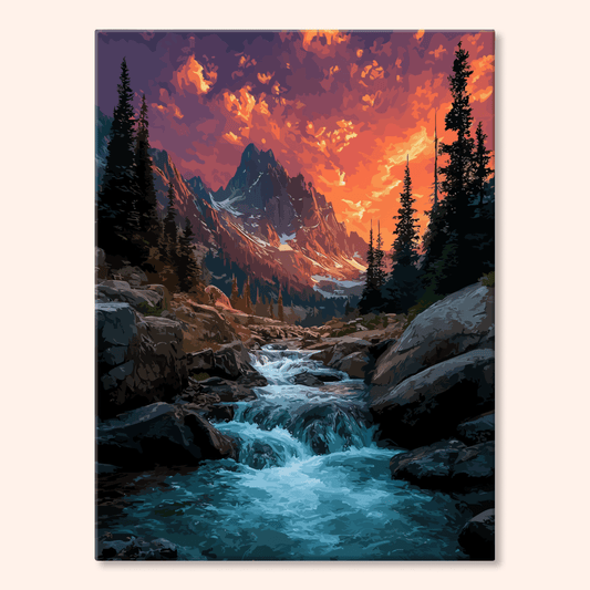 Paint by numbers - Crimson Stream - MyArt