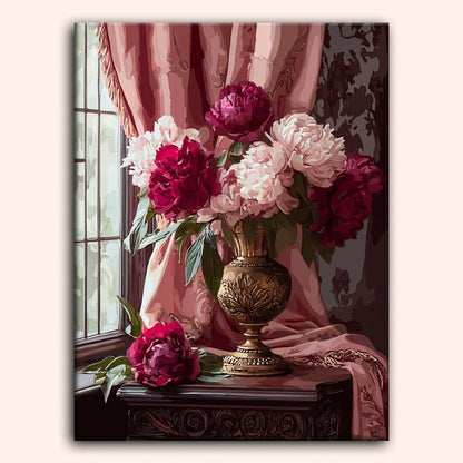 Paint by numbers - Curtain Peonies - MyArt