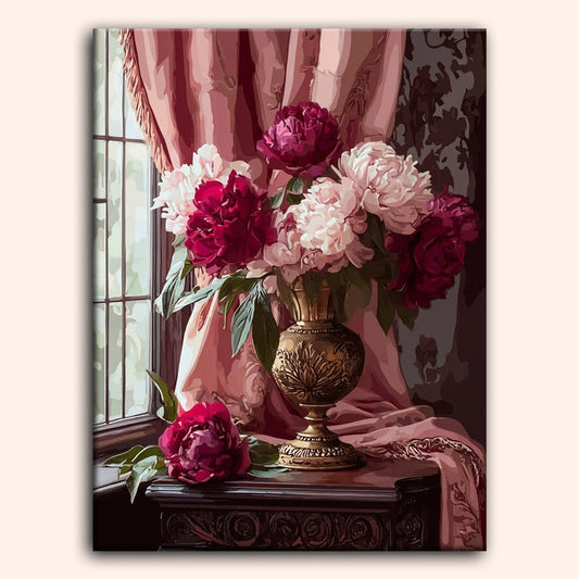 Paint by numbers - Curtain Peonies - MyArt