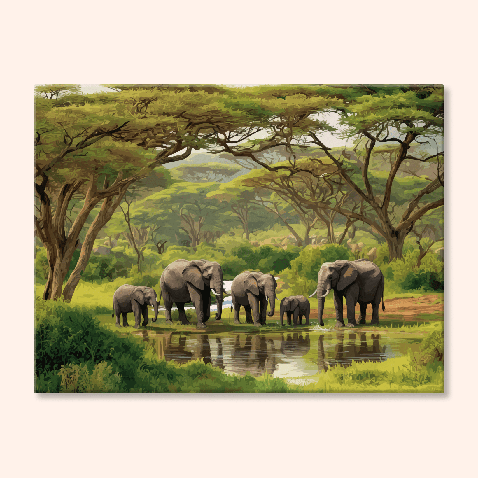 Paint by numbers - Elephant Oasis - MyArt