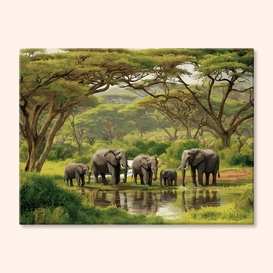 Paint by numbers - Elephant Oasis - MyArt