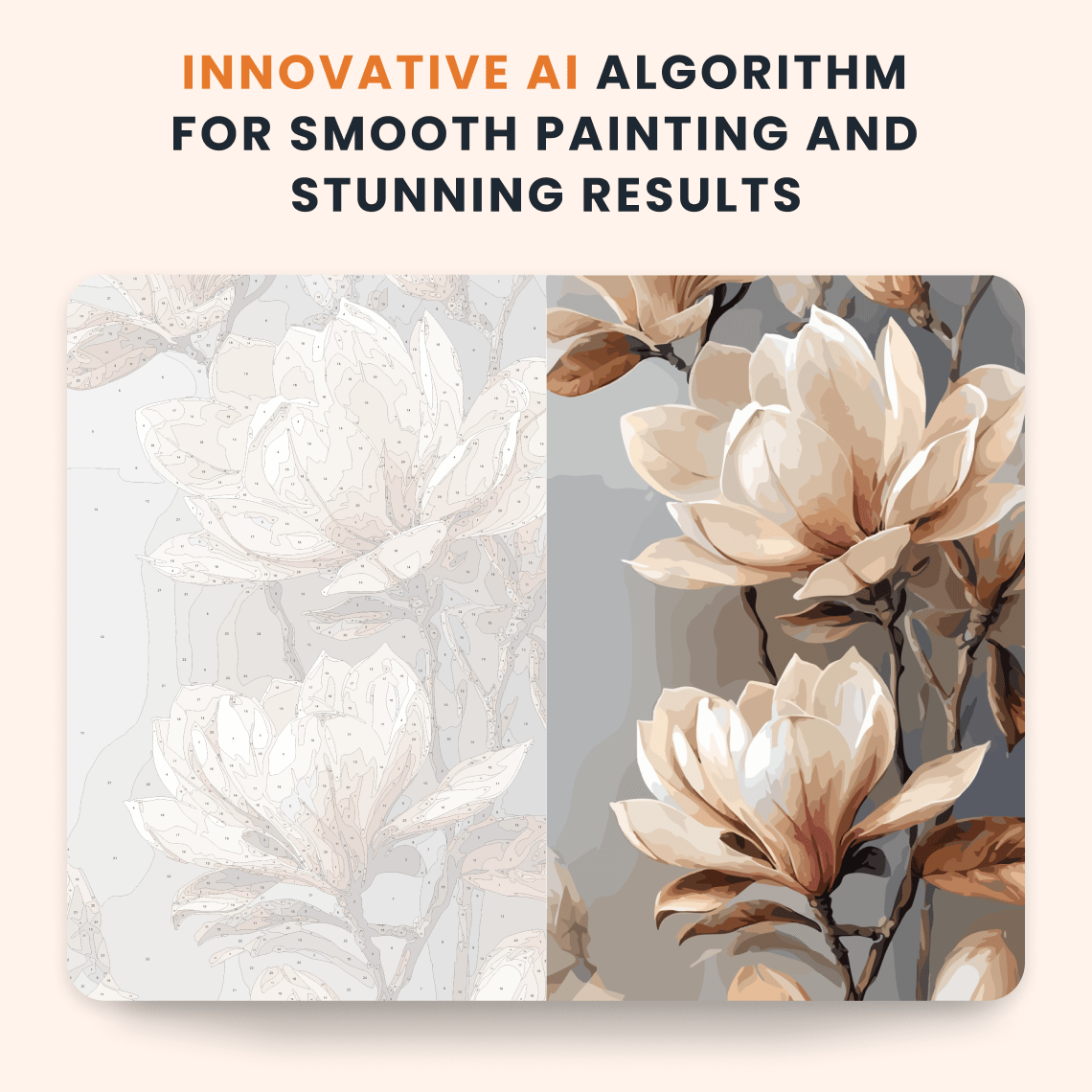 Paint by numbers - Faint Floral Curve - MyArt