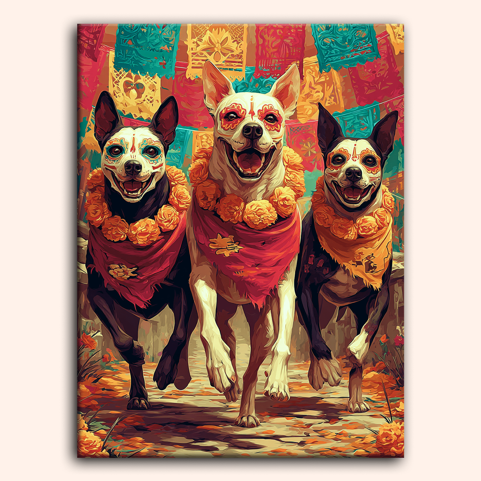 Paint by numbers - Festive Dogs - MyArt