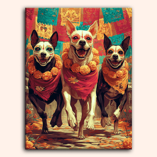 Paint by numbers - Festive Dogs - MyArt