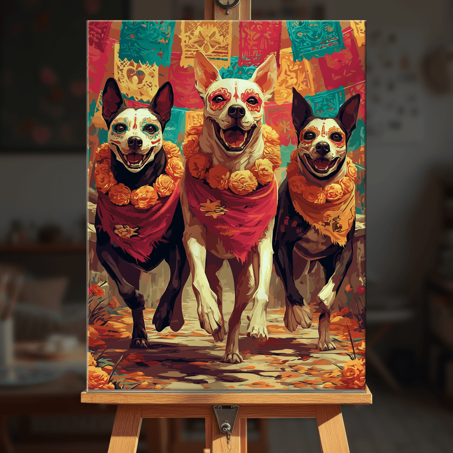 Paint by numbers - Festive Dogs - MyArt