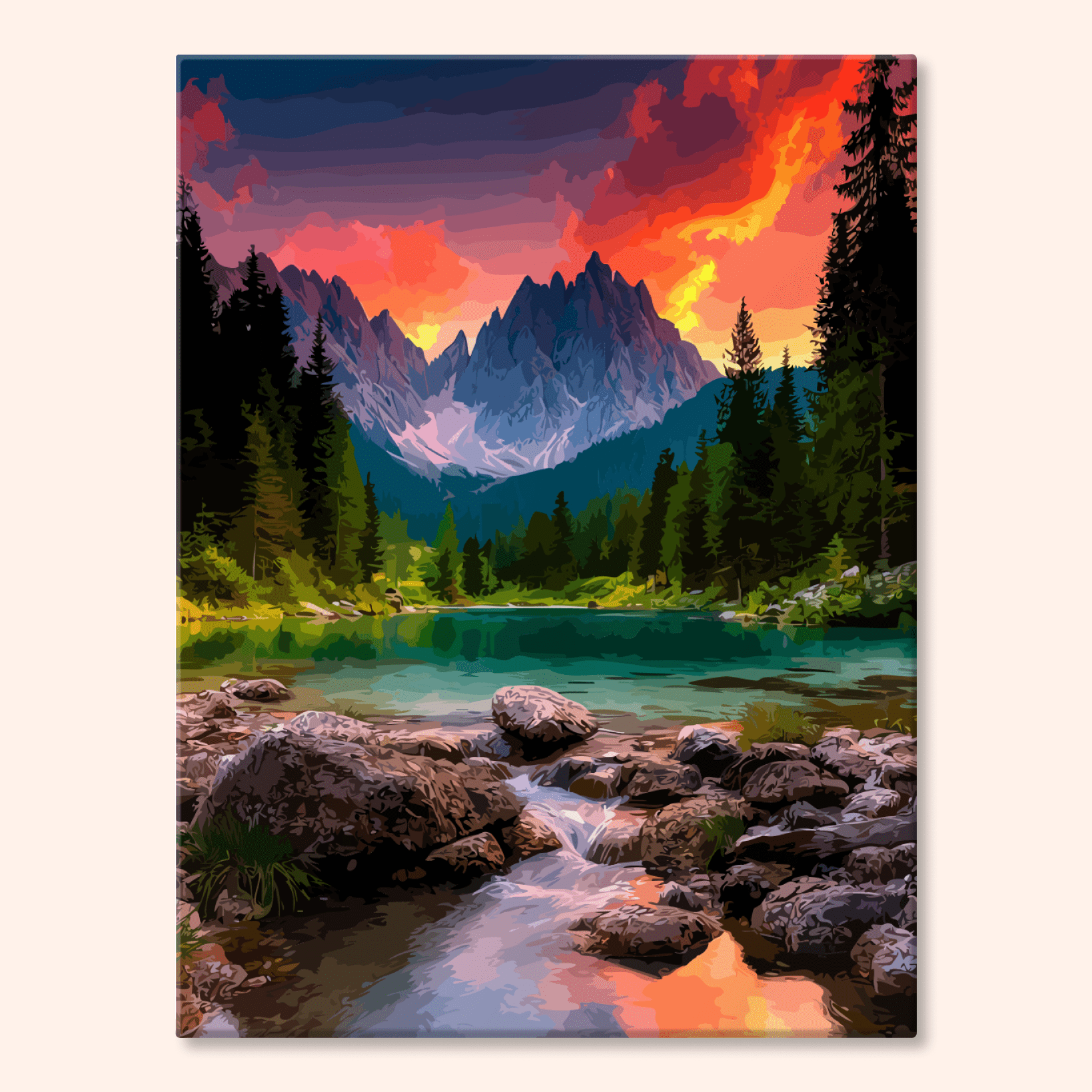 Paint by numbers - Fiery Peaks - MyArt