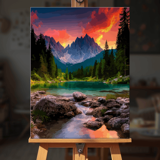 Paint by numbers - Fiery Peaks - MyArt