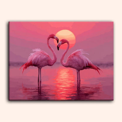 Paint by numbers - Flamingo Hearts - MyArt