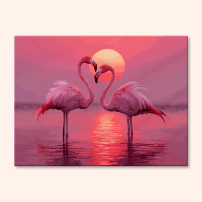 Paint by numbers - Flamingo Hearts - MyArt