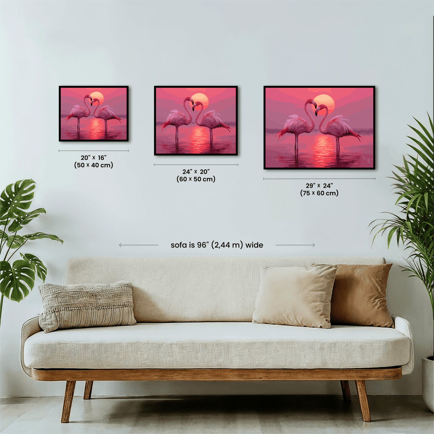 Paint by numbers - Flamingo Hearts - MyArt