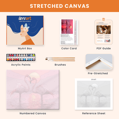 Paint by numbers - Flamingo Hearts - MyArt