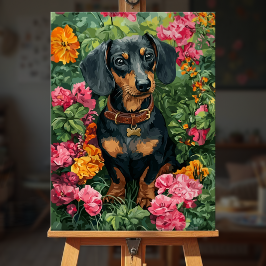 Floral Dachshund