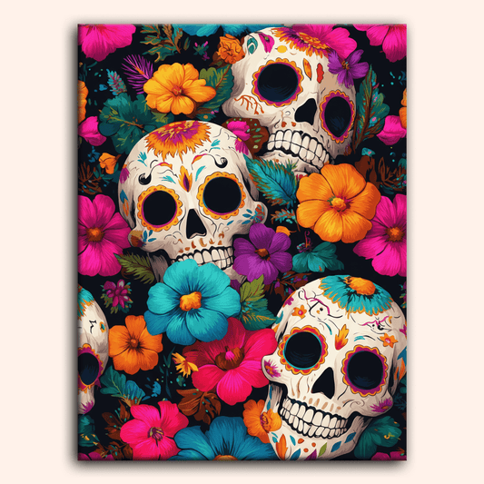 Paint by numbers - Flower Skulls - MyArt