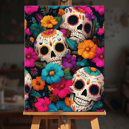 Paint by numbers - Flower Skulls - MyArt