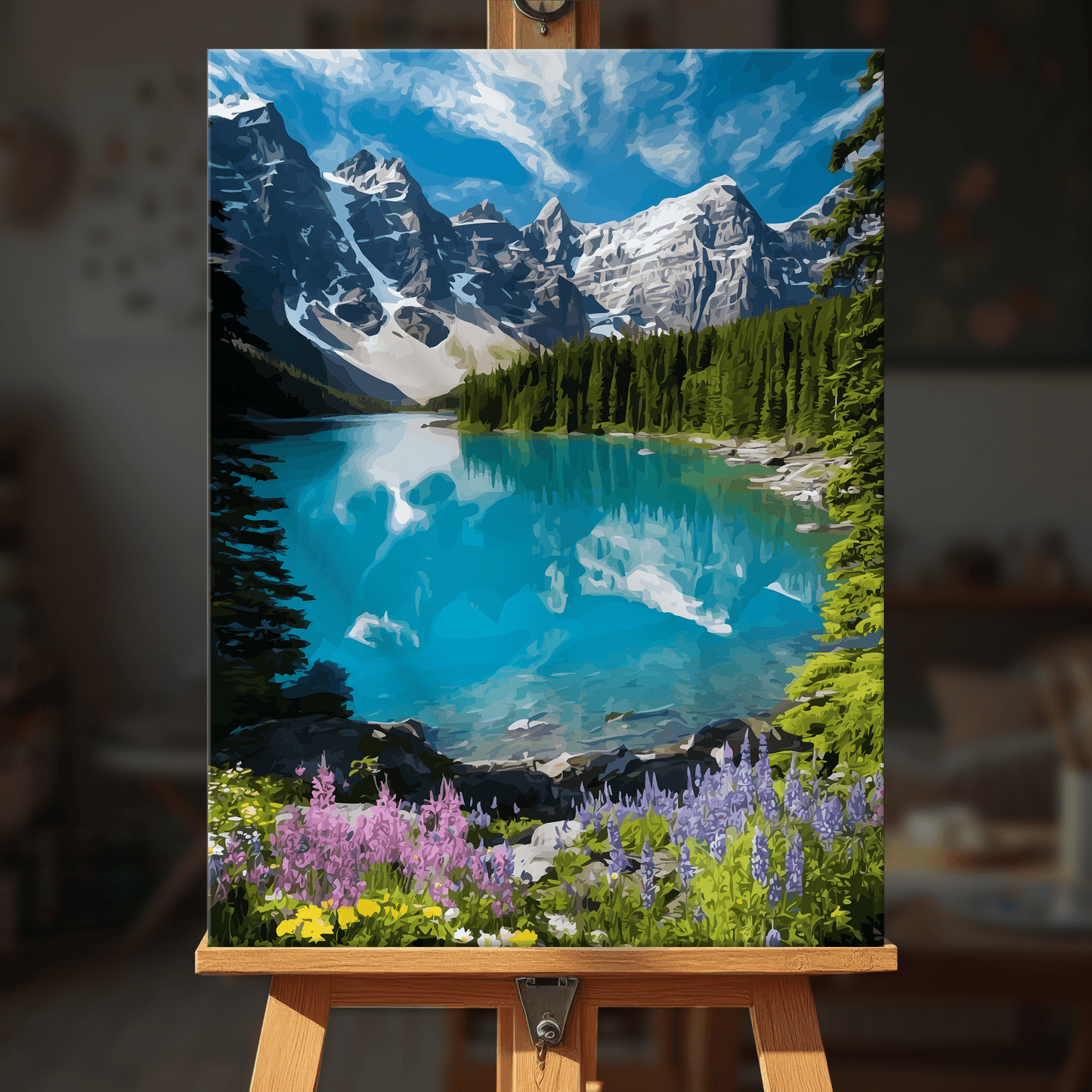 Paint by numbers - Flowered Lake - MyArt