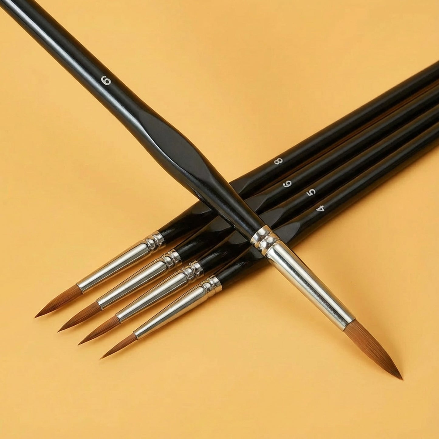 Ergonomic Black Brushes (Set of 10)