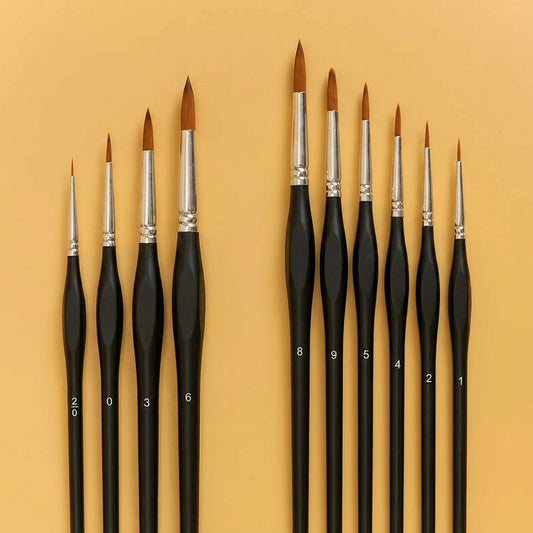 Ergonomic Black Brushes (Set of 10)