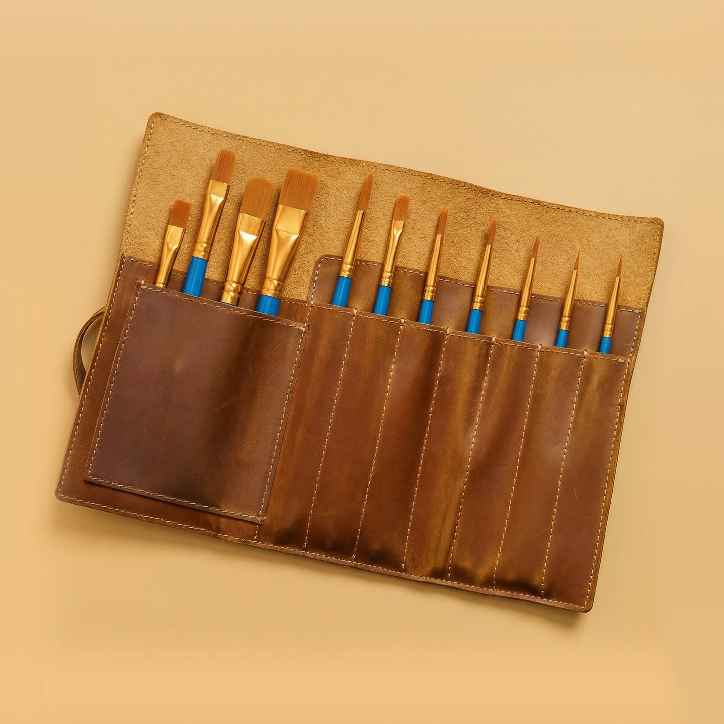 Leather Brush Organizer