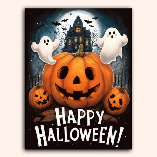 Paint by numbers - Ghost Pumpkins - MyArt