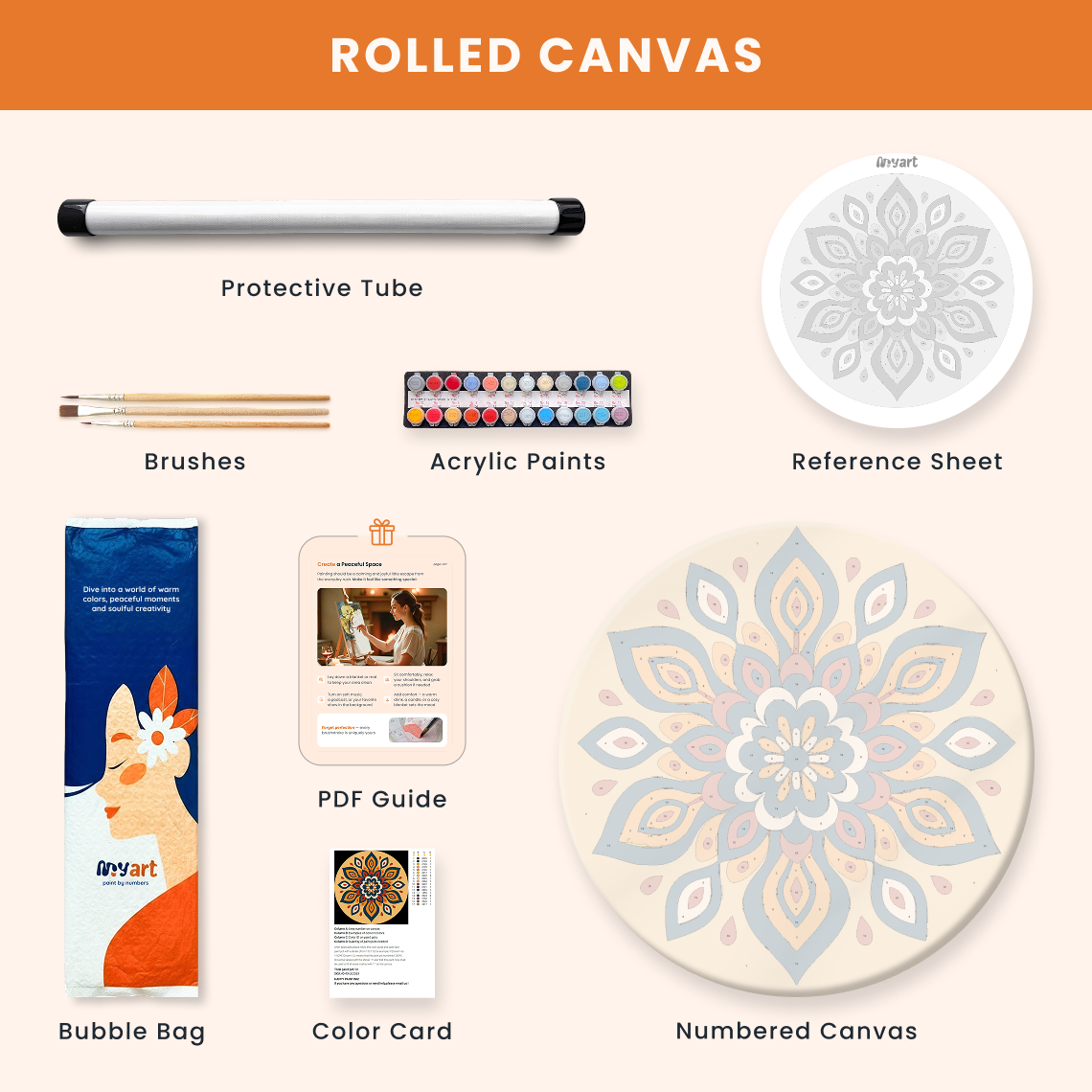 Paint by numbers - Golden Mandala - MyArt