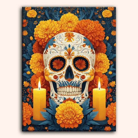 Paint by numbers - Golden Skull - MyArt