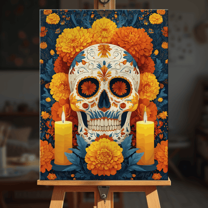 Paint by numbers - Golden Skull - MyArt
