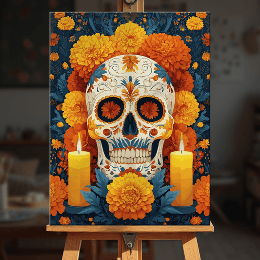 Paint by numbers - Golden Skull - MyArt