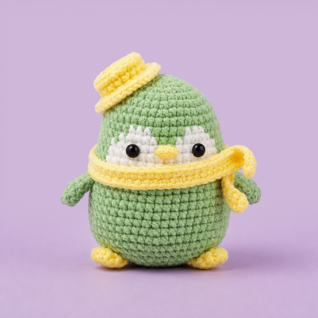 Green Penguin with Hat