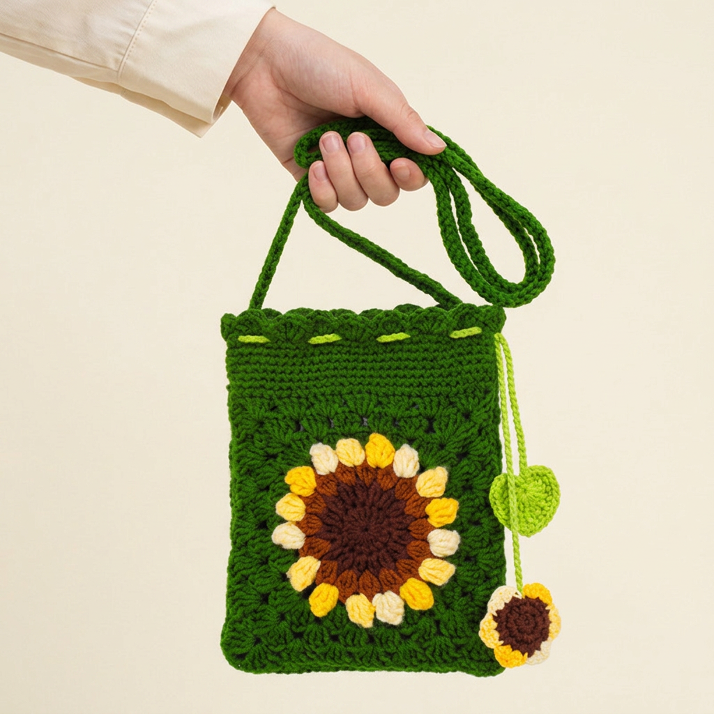 Green Sunflower Tote Bag