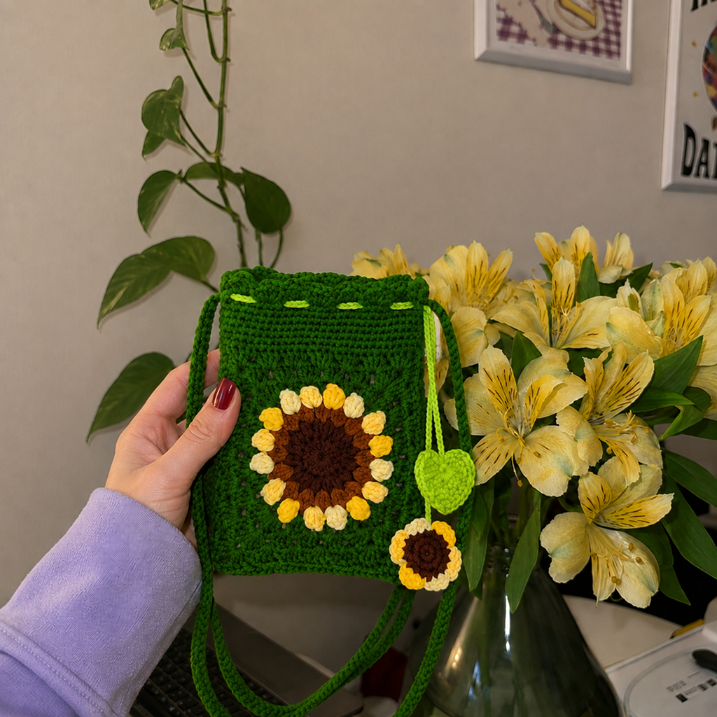 Green Sunflower Tote Bag