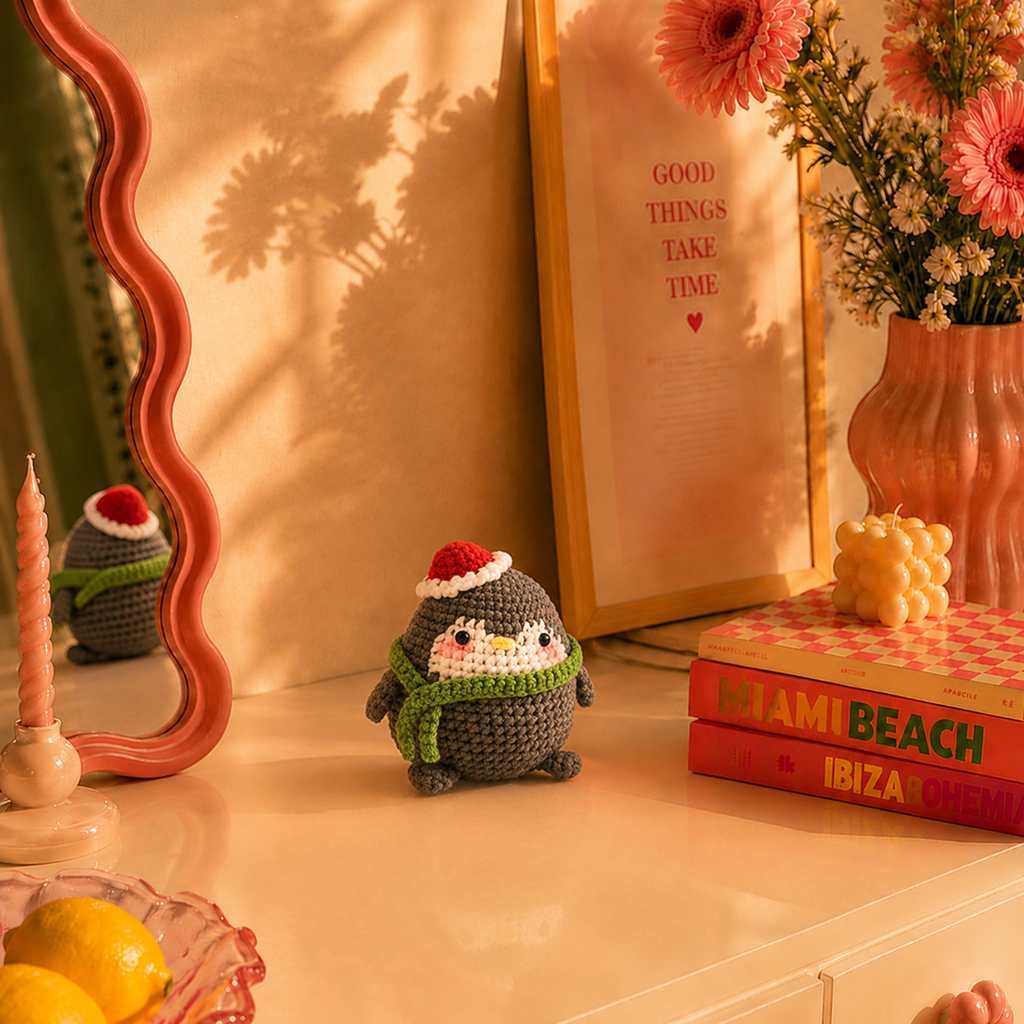 Grey Penguin Christmas