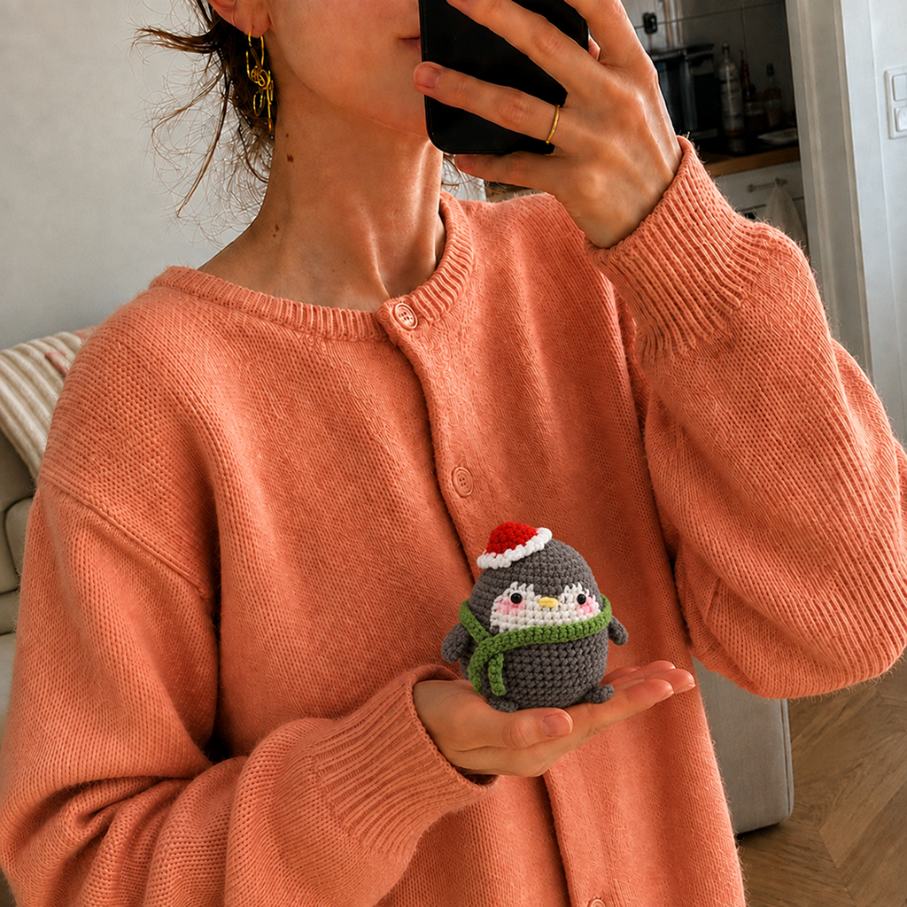Grey Penguin Christmas