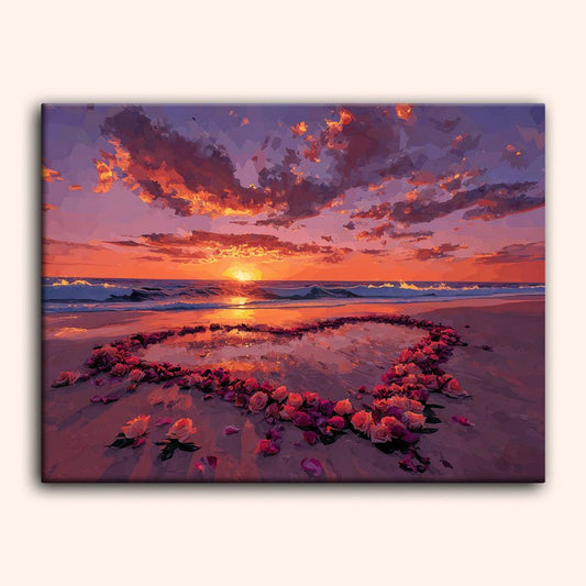 Paint by numbers - Heart Sunset - MyArt