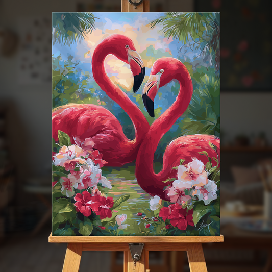 Heart Flamingos
