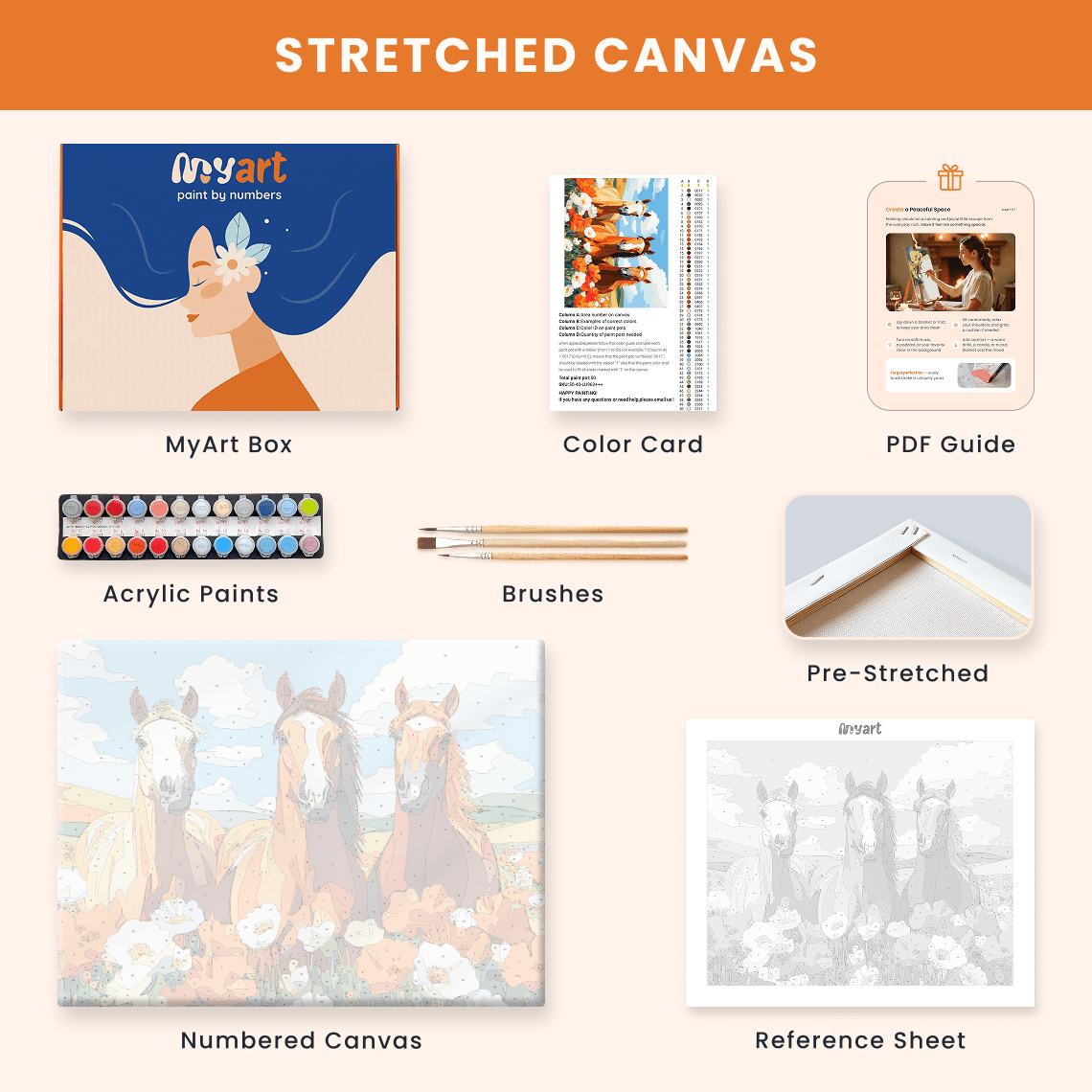 Paint by numbers - Horse Trio - MyArt