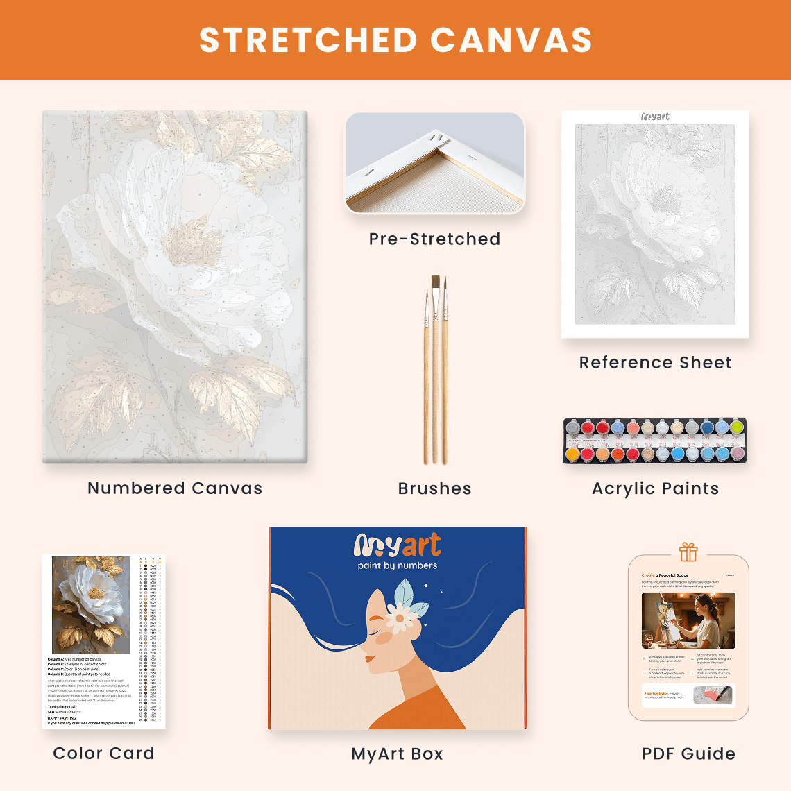 Paint by numbers - Ivory Bloom - MyArt