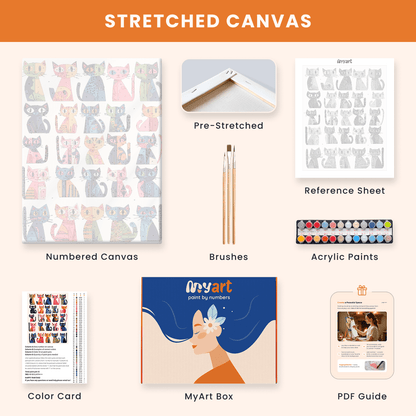 Paint by numbers - Kaleidoscope Cats - MyArt