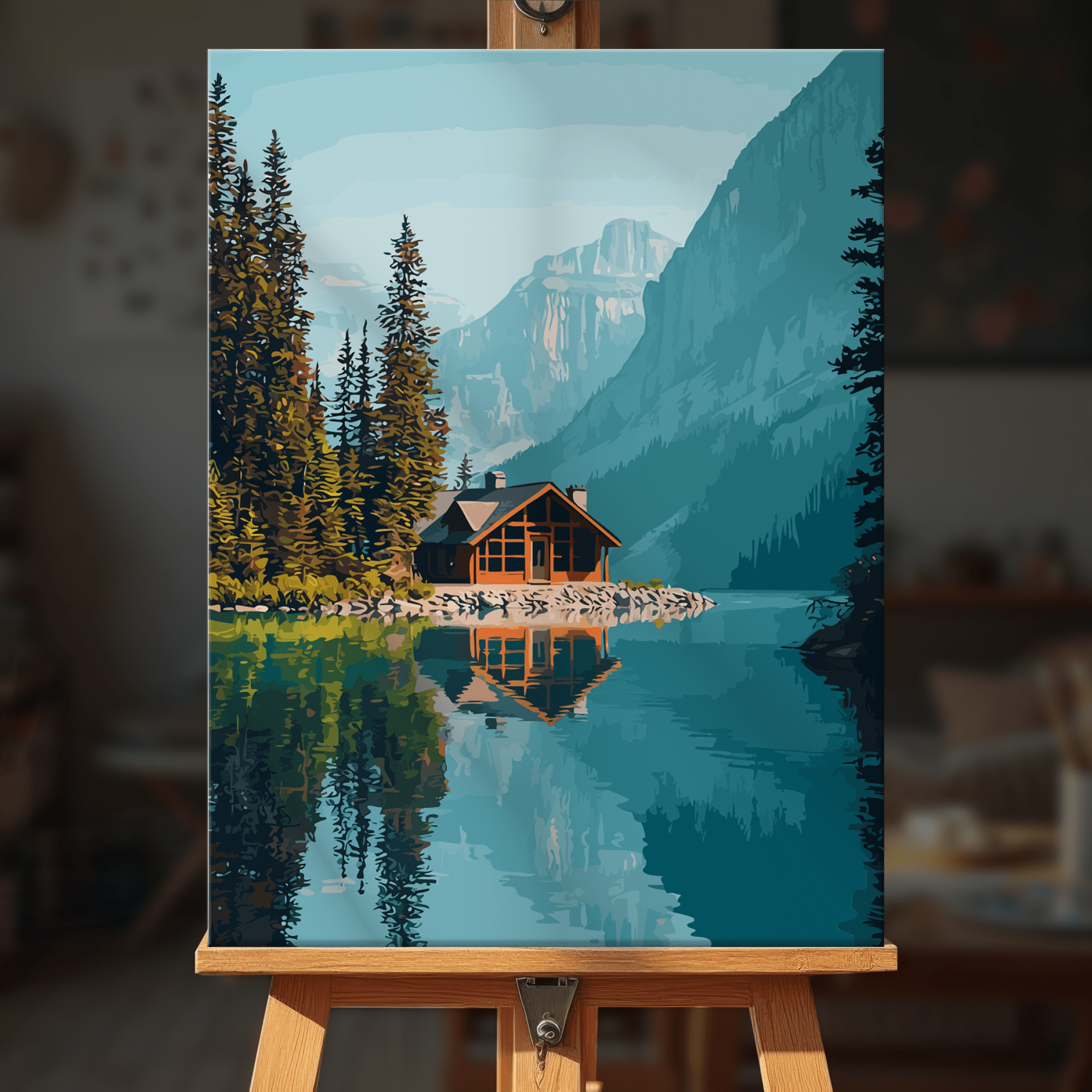 Paint by numbers - Lakeside Cabin - MyArt