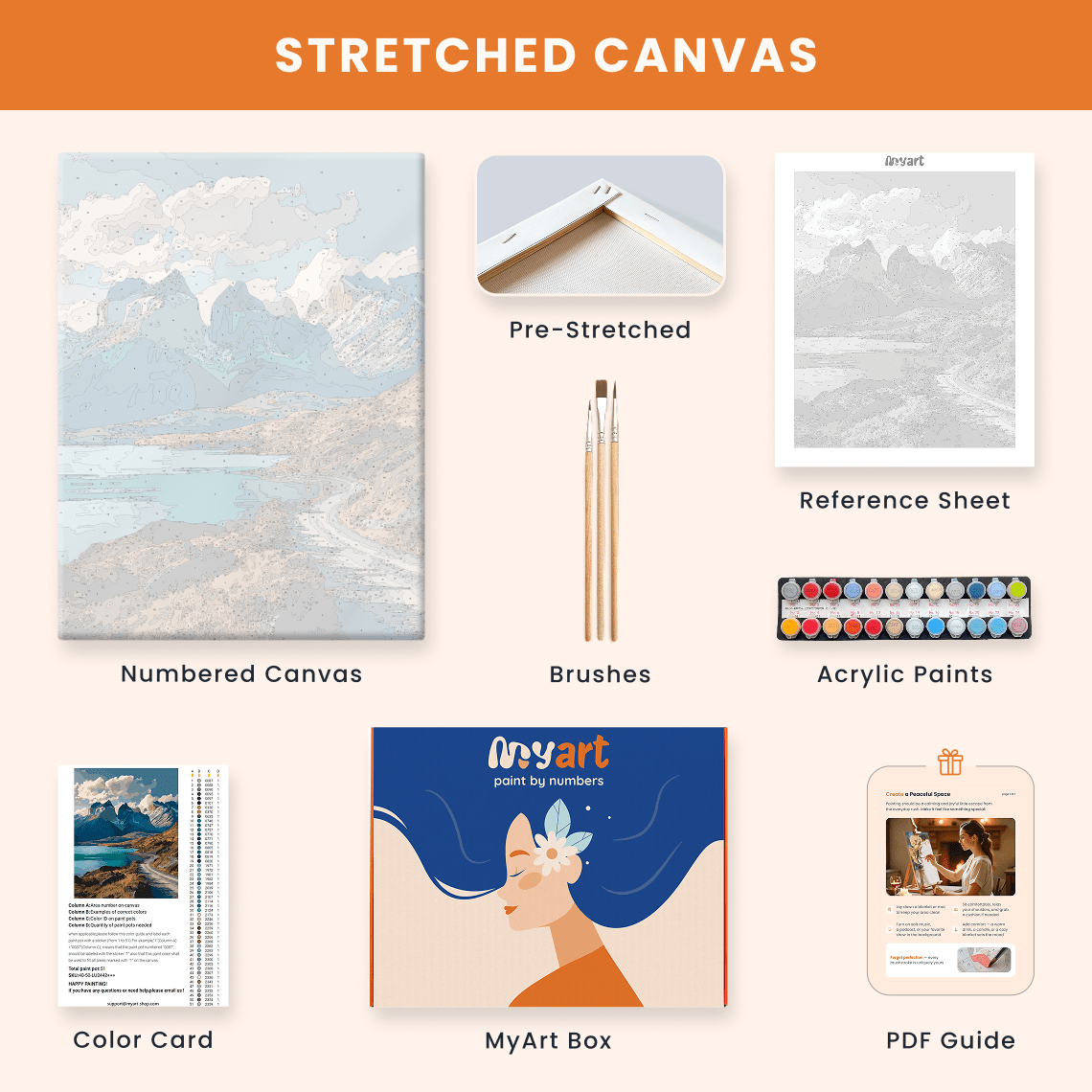 Paint by numbers - Lakeside Peaks - MyArt