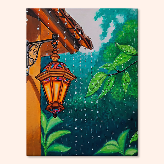 Paint by numbers - Lantern Glow in the Rain - MyArt