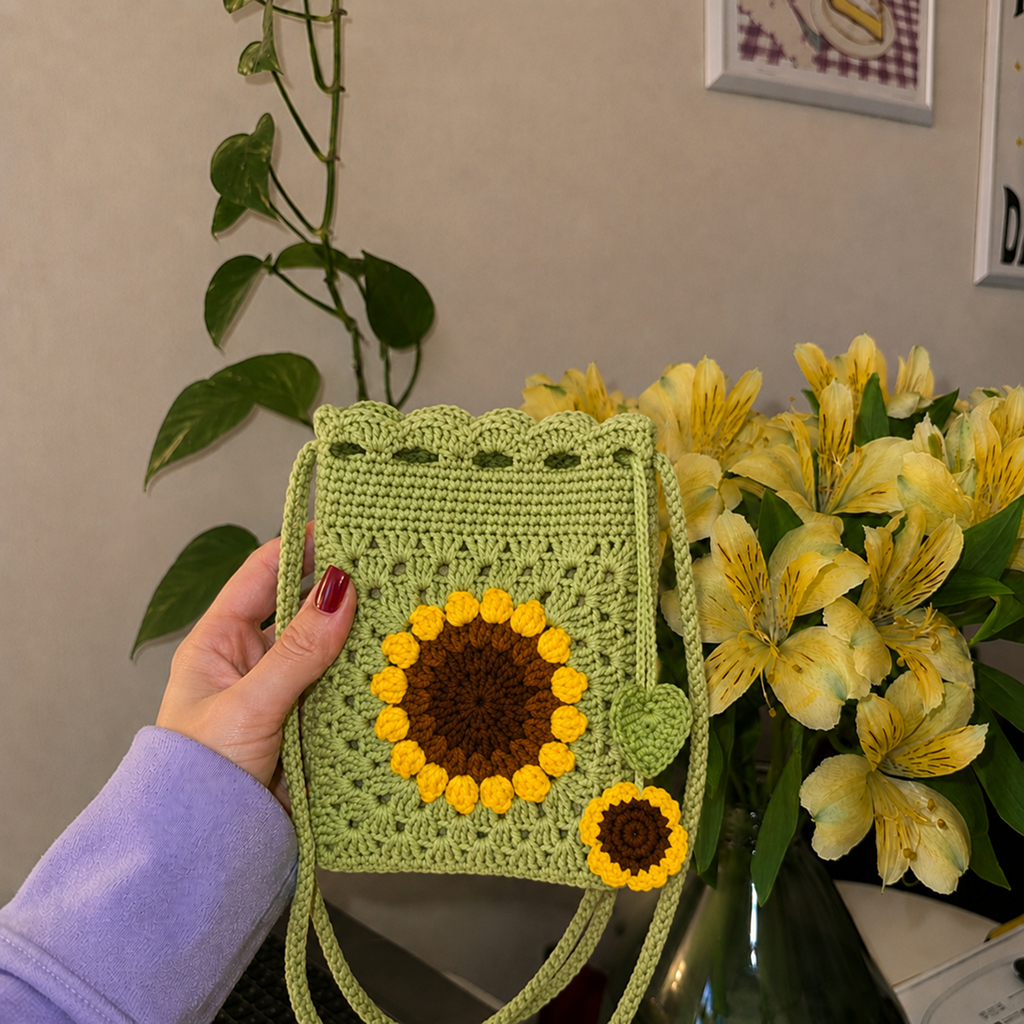 Light-green Sunflower Tote Bag